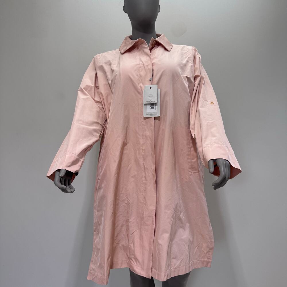 NWT Marina Rinaldi Rain Coat Jacket US20 Orange Minimalist Preppy Casual Coastal